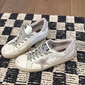 Golden Goose White and Gray Sneakers